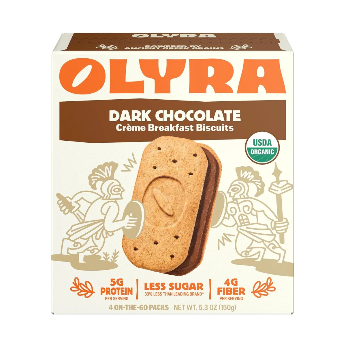 Olyra Organic Creme Breakfast Biscuits, Dark Chocolate