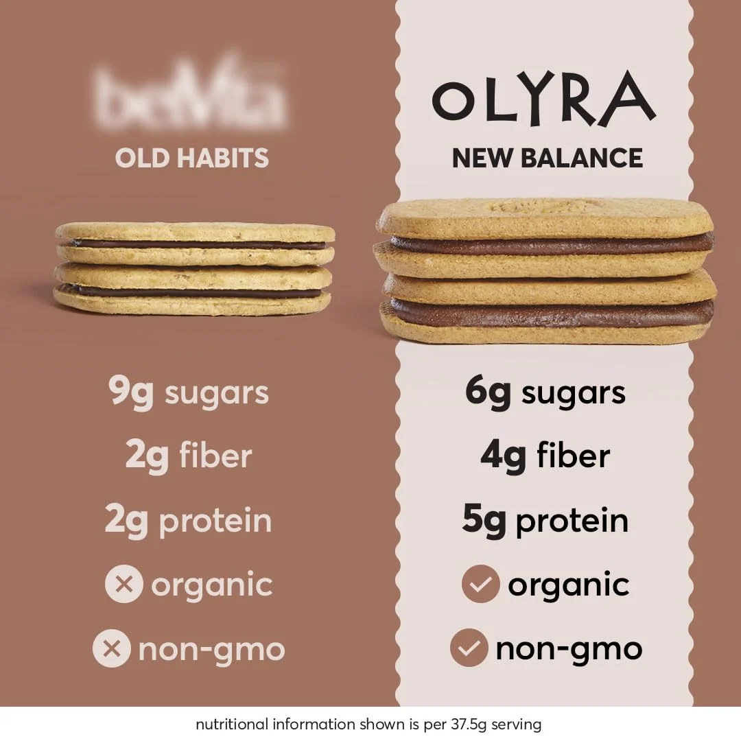 Olyra Organic Creme Breakfast Biscuits, Hazelnut