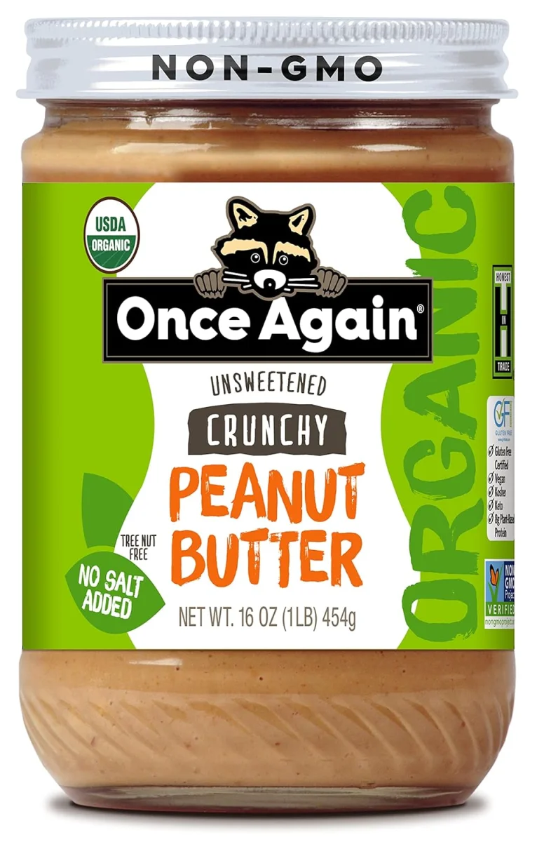 Once Again Organic Crunchy Peanut Butter, Unsalted - 16 oz