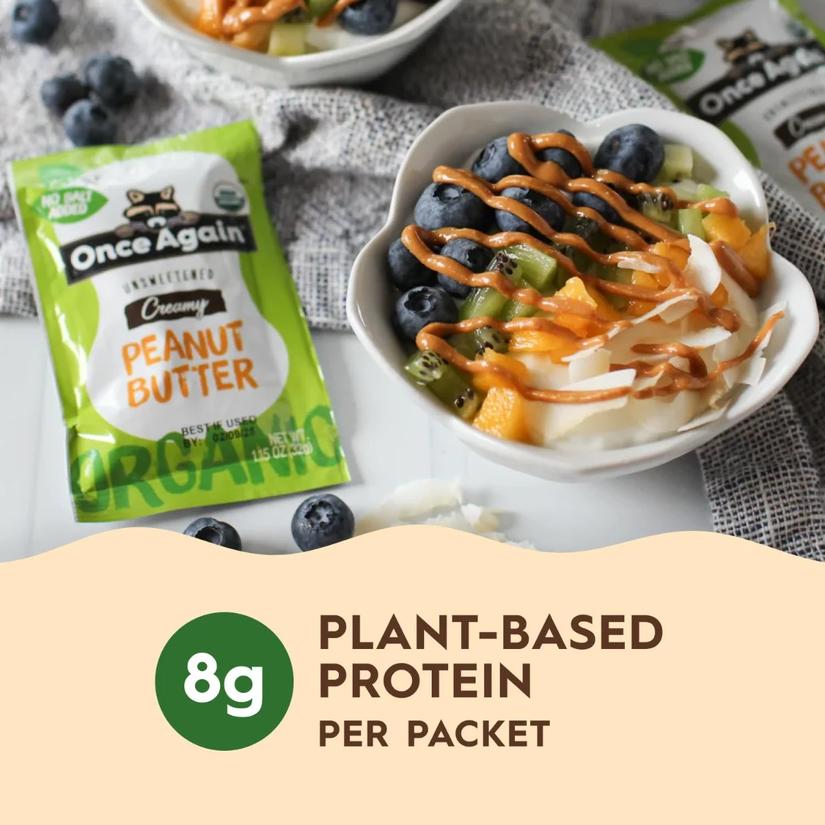 Once Again Organic Peanut Butter Unsweetened Squeeze Packs