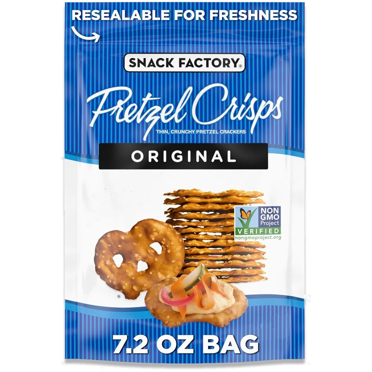 Snack Factory Pretzel Crisps, Deli Style Original - 7.2 oz