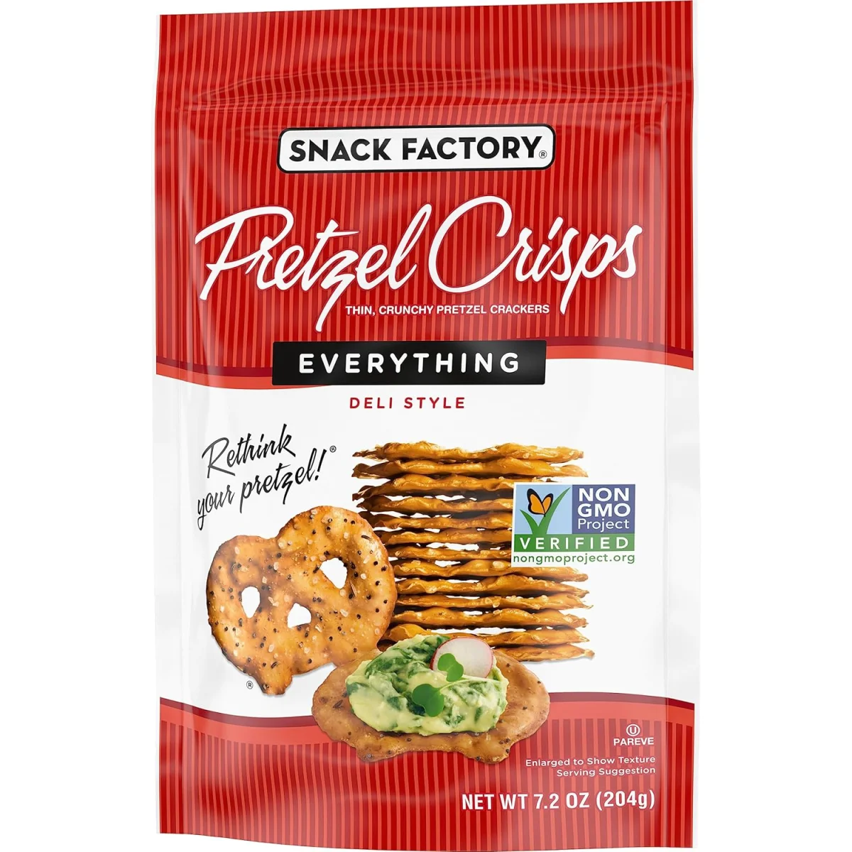 Snack Factory Everything Pretzel Crisps, Non-GMO - 7.2 oz