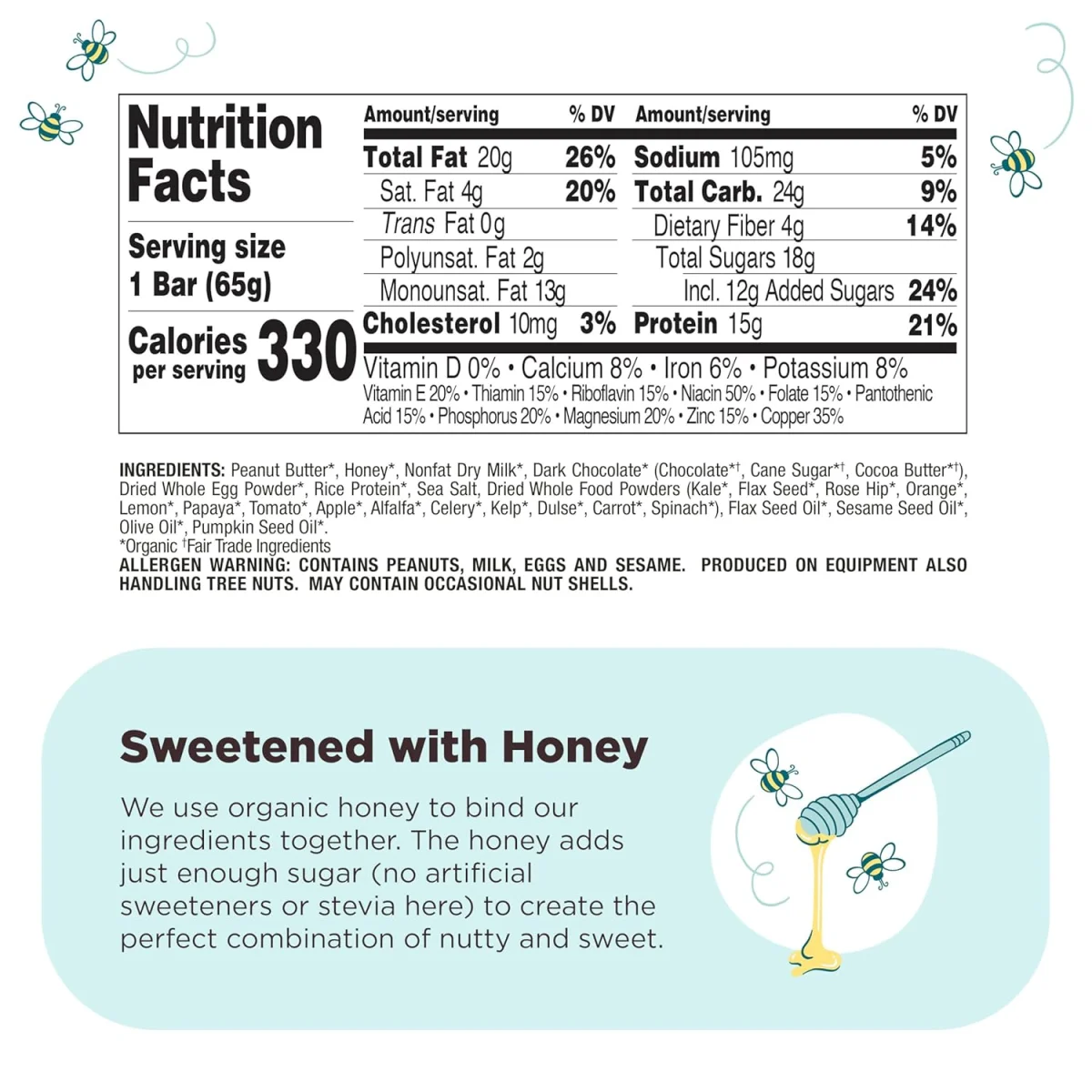 Perfect Bar Gluten-Free Dark Chocolate Chip Peanut Butter Refrigerated Protein Bar