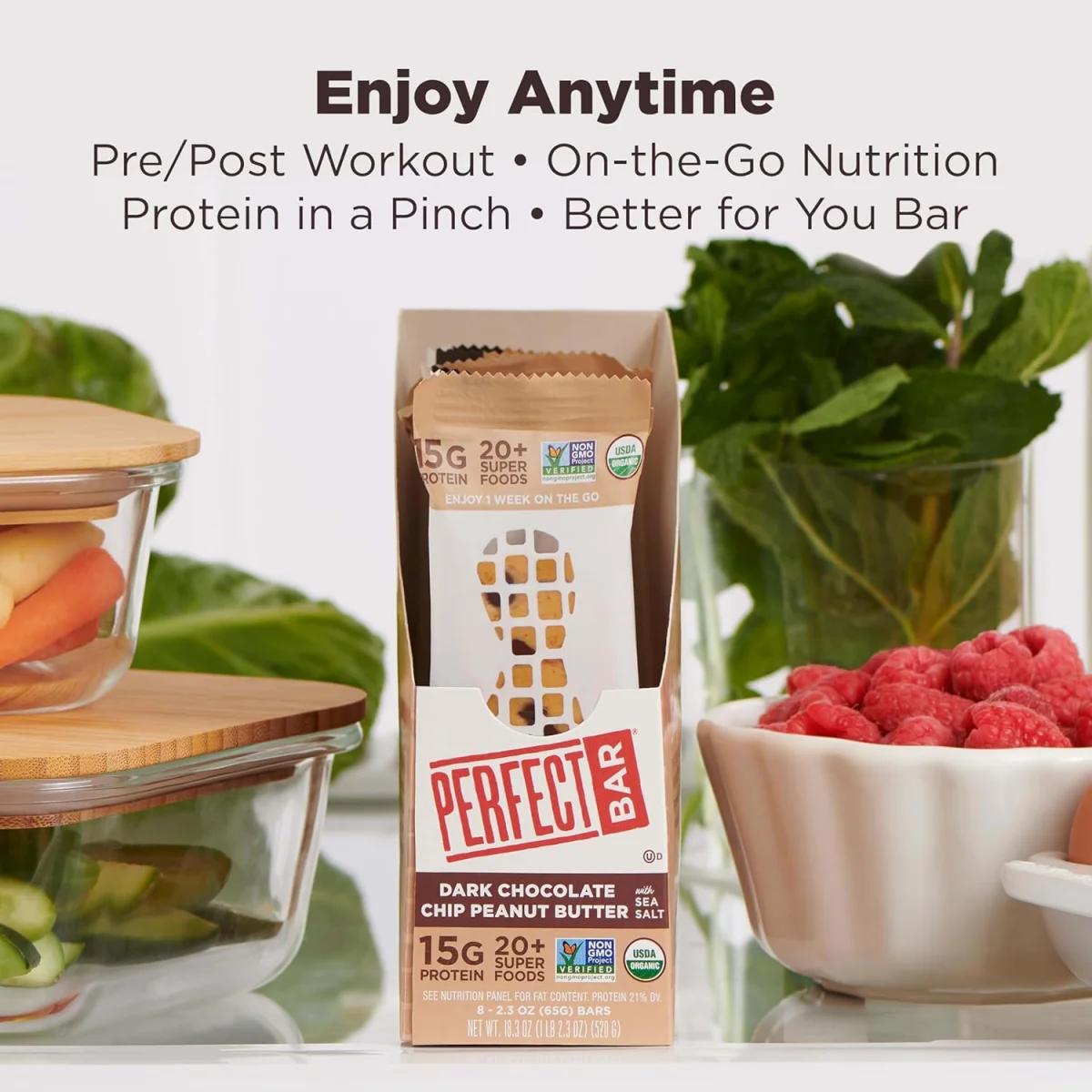 Perfect Bar Gluten-Free Dark Chocolate Chip Peanut Butter Refrigerated Protein Bar