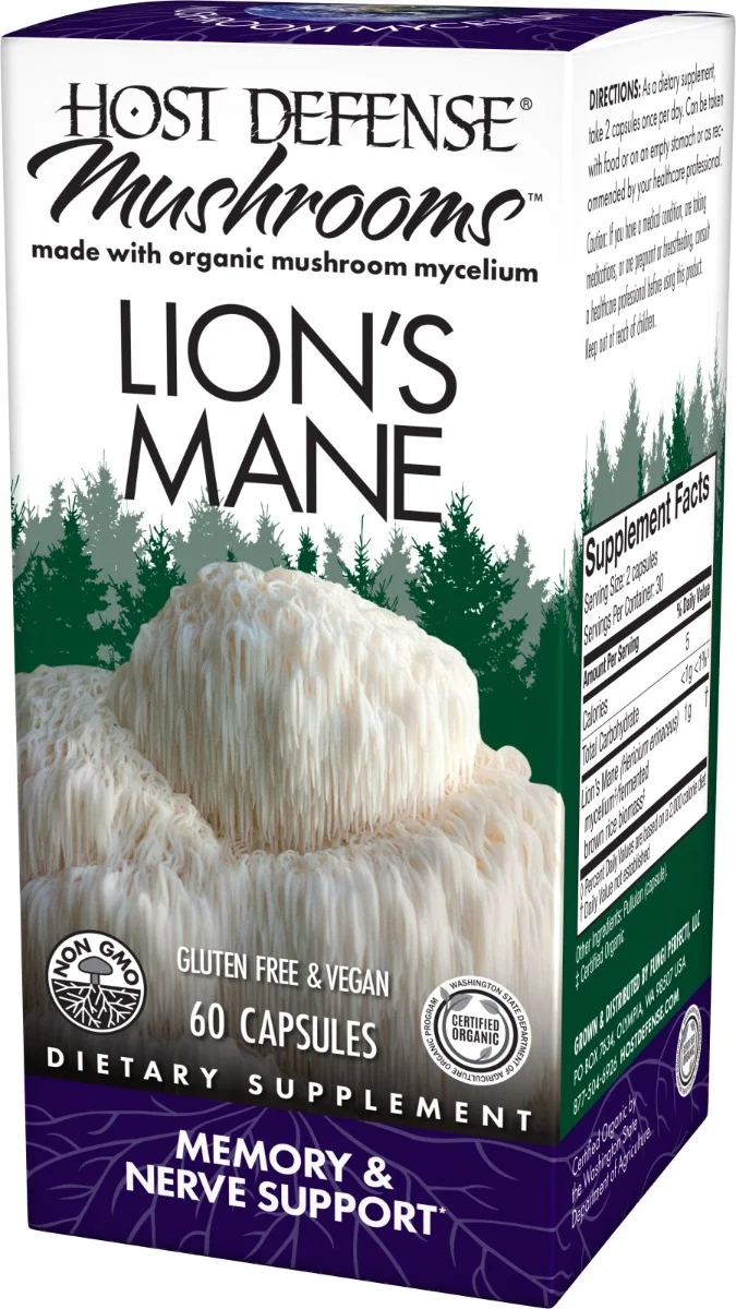 Host Defense Mushrooms Organic Lion's Mane Capsules - 60 Capsules