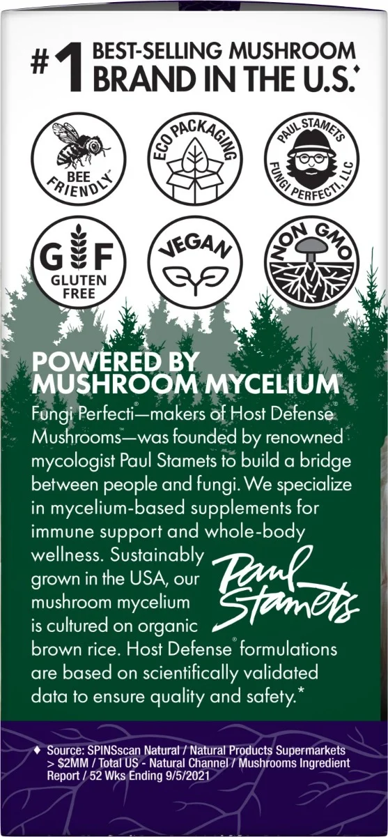 Host Defense Mushrooms Organic Lion's Mane Capsules - 60 Capsules