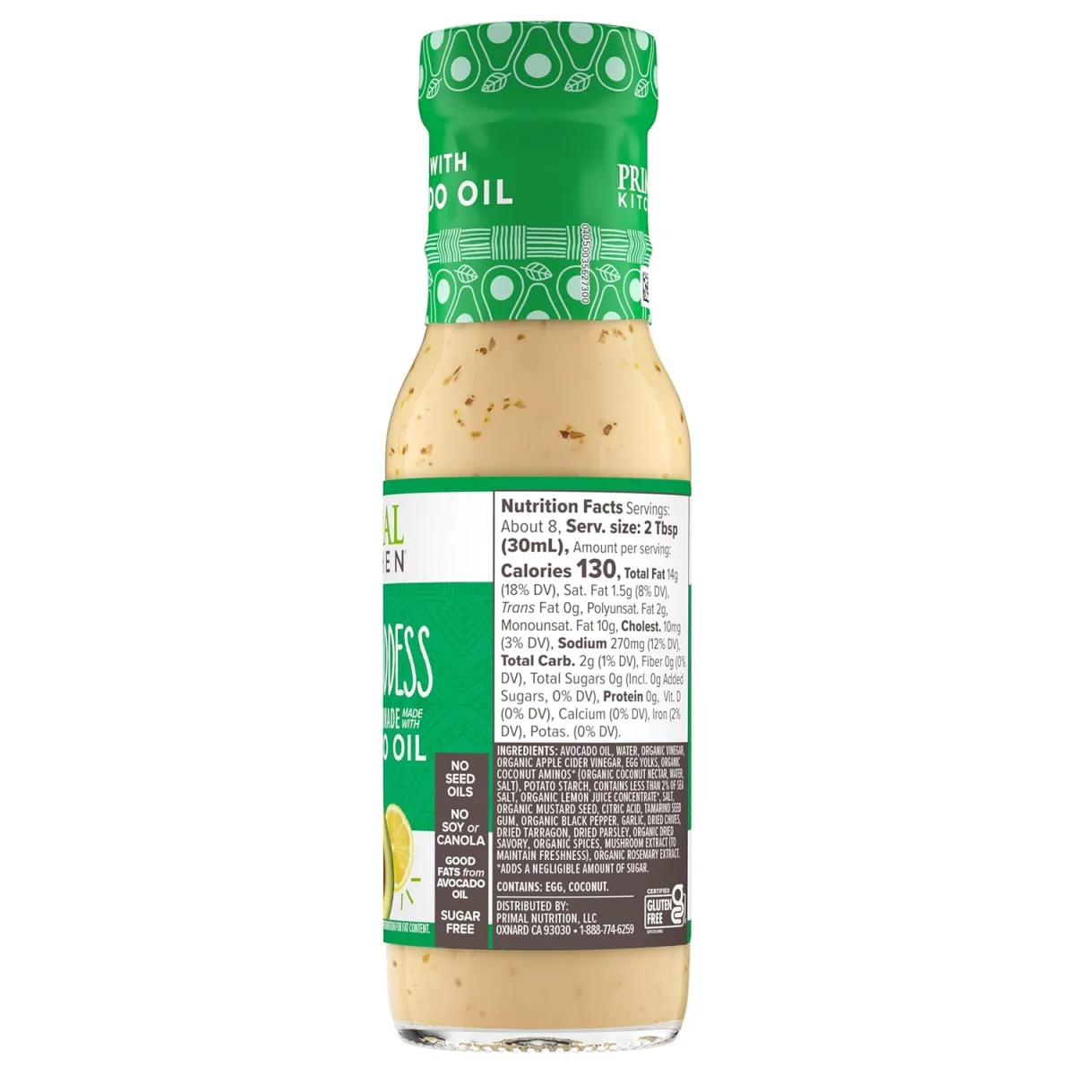 Primal Kitchen Green Goddess Dressing & Marinade with Avocado Oil - 8 fl oz