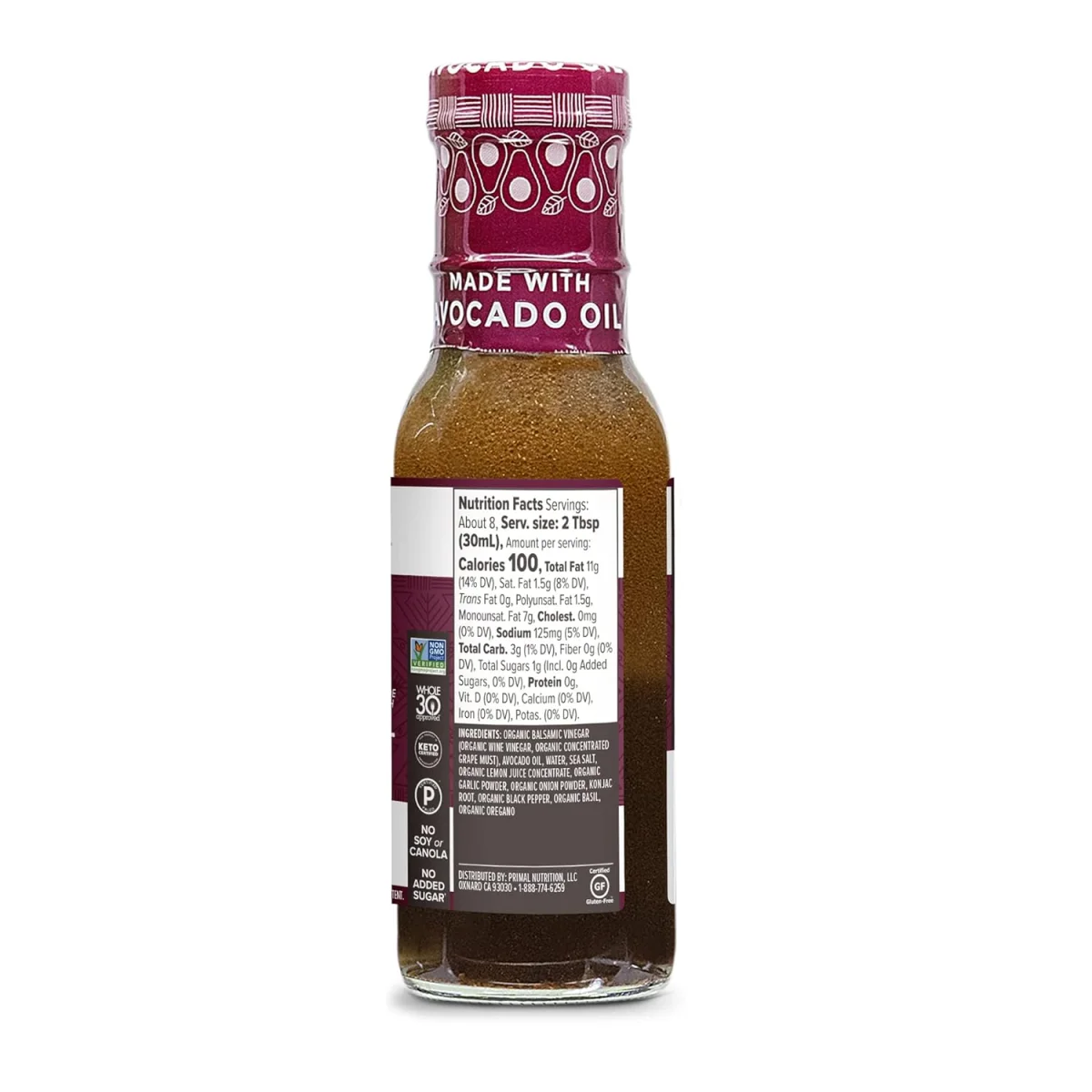 Primal Kitchen Balsamic Dressing & Marinade with Avocado Oil - 8 fl oz