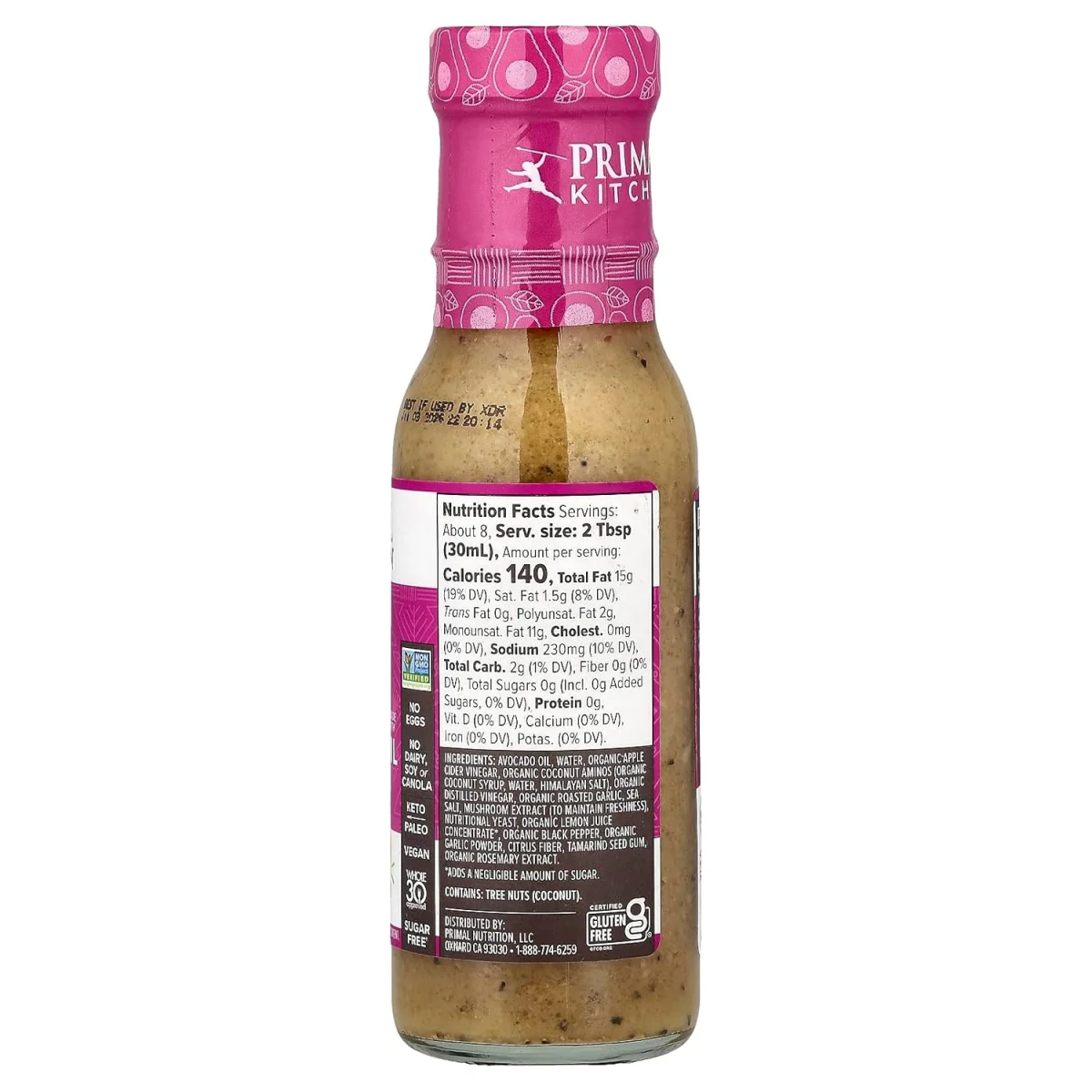Primal Kitchen Plant Based Caesar Dressing with Avocado Oil - 8 fl oz