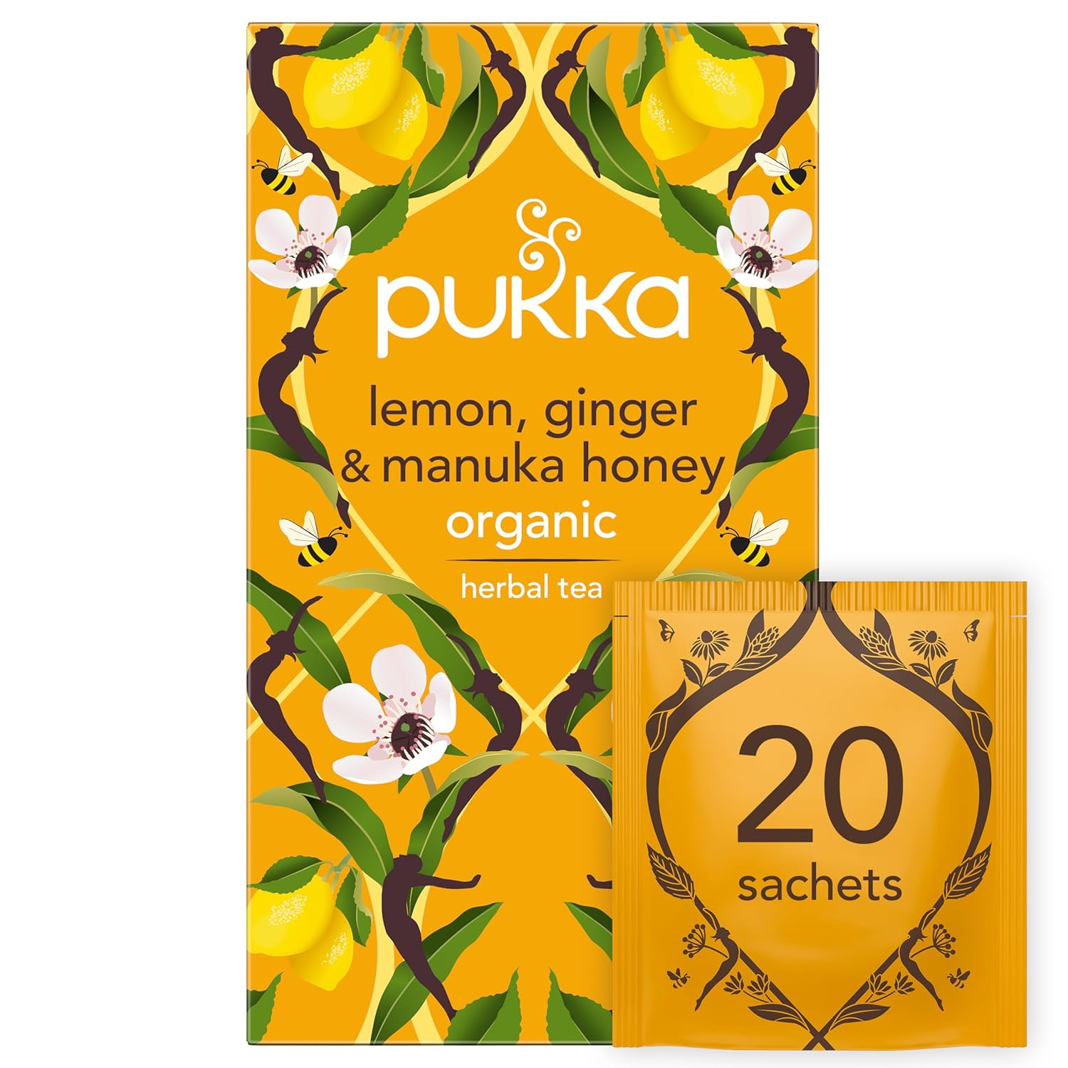Pukka Herbs Organic Lemon, Ginger & Manuka Honey Herbal Tea