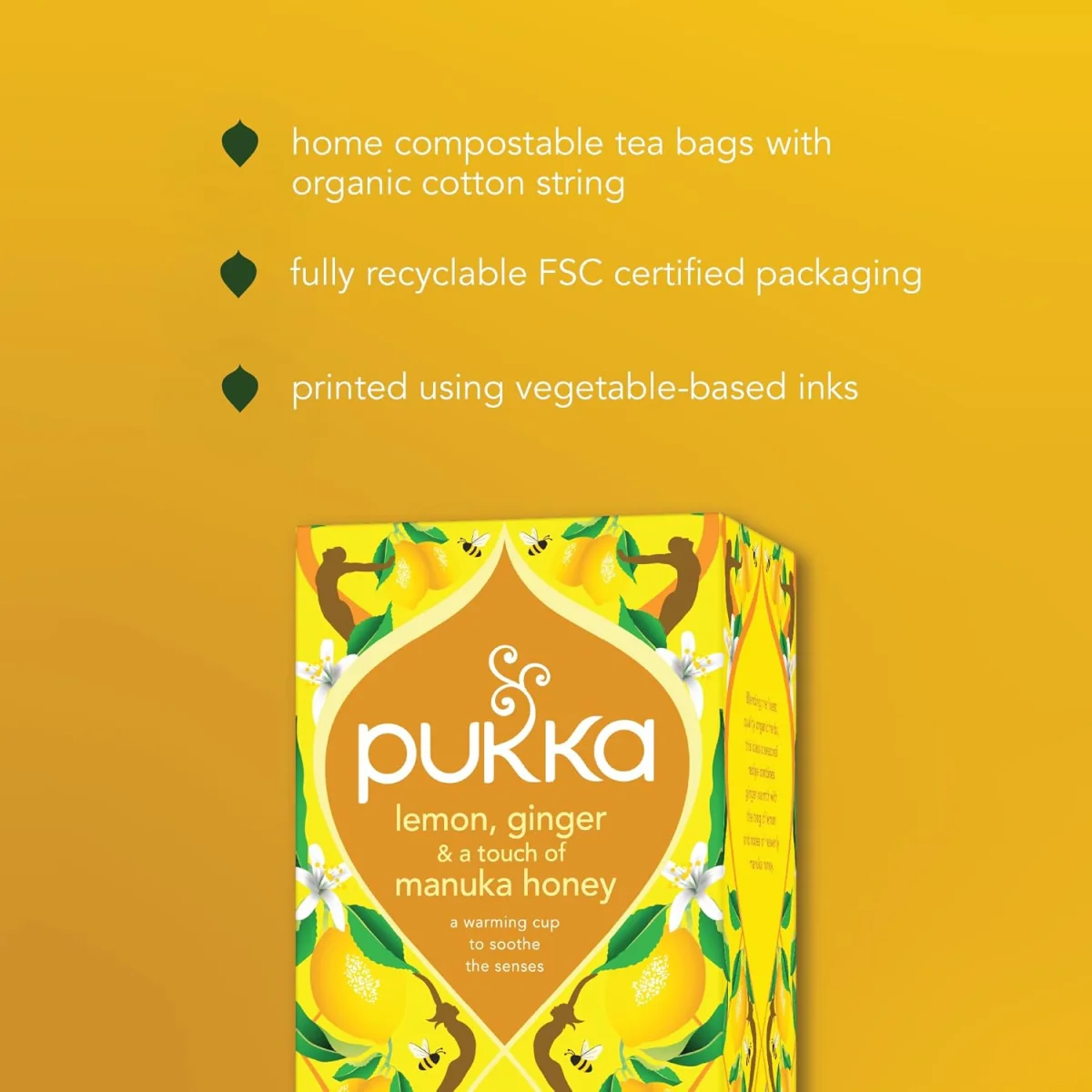 Pukka Herbs Organic Lemon, Ginger & Manuka Honey Herbal Tea