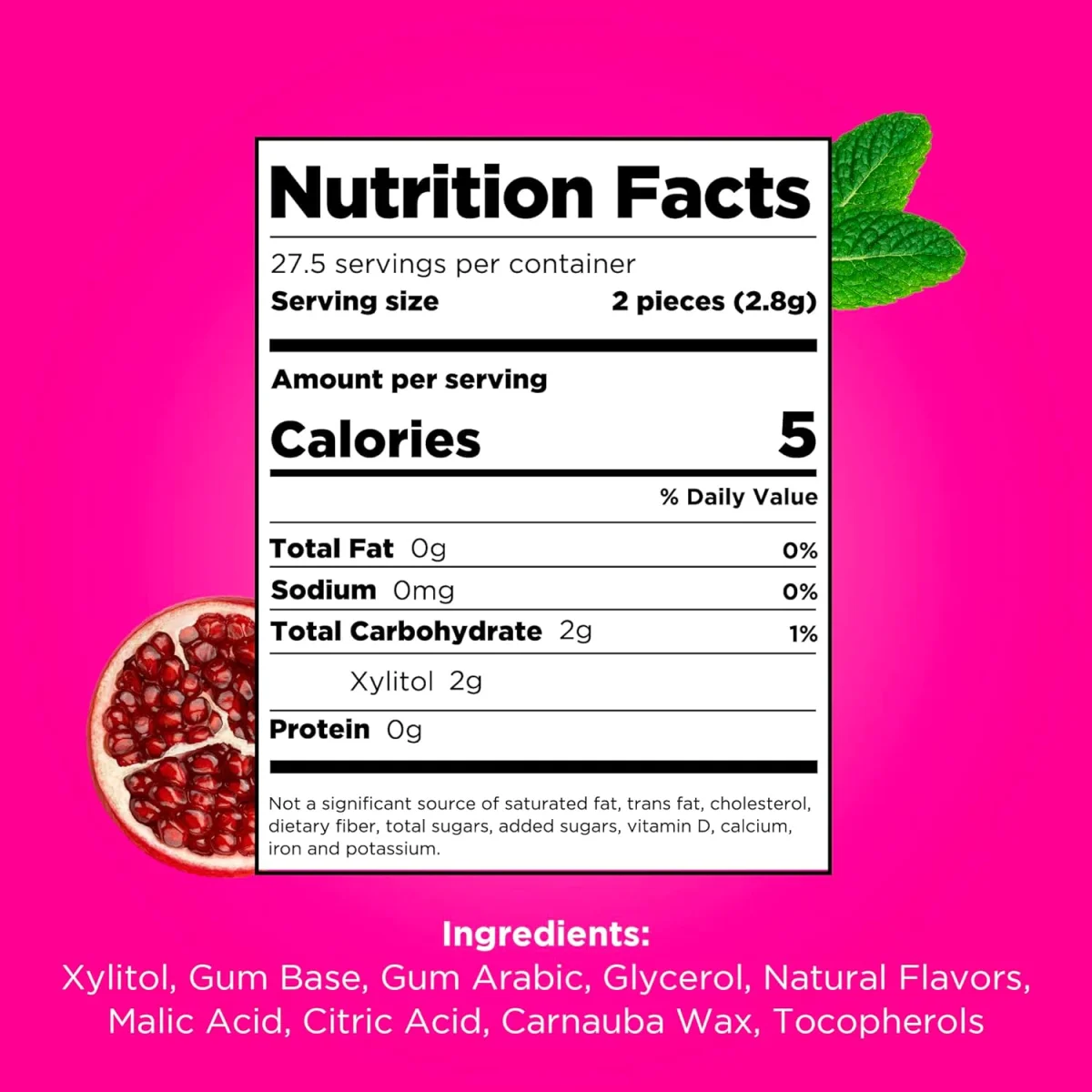 PUR Gum Aspartame Free Chewing Gum, 100% Xylitol, Natural Peppermint - 55 Pieces