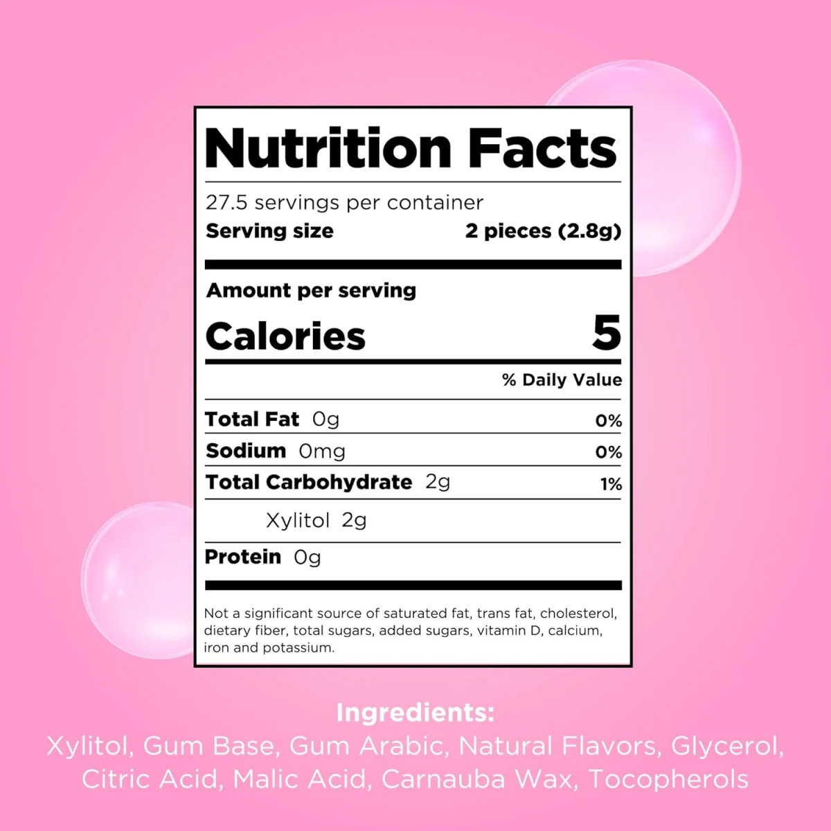 Pur Company Sugar Free Bubblegum - 55 Pieces