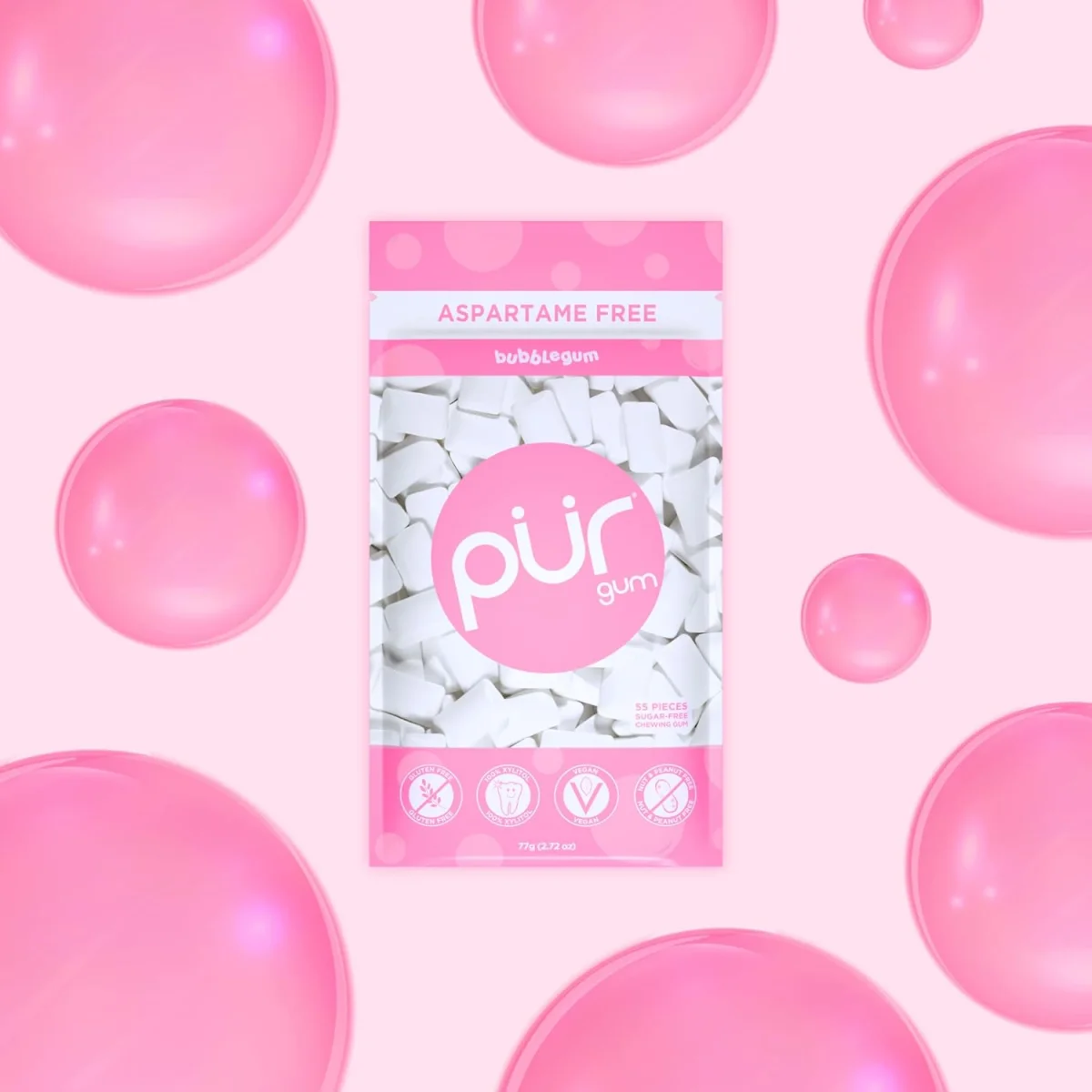 Pur Company Sugar Free Bubblegum - 55 Pieces