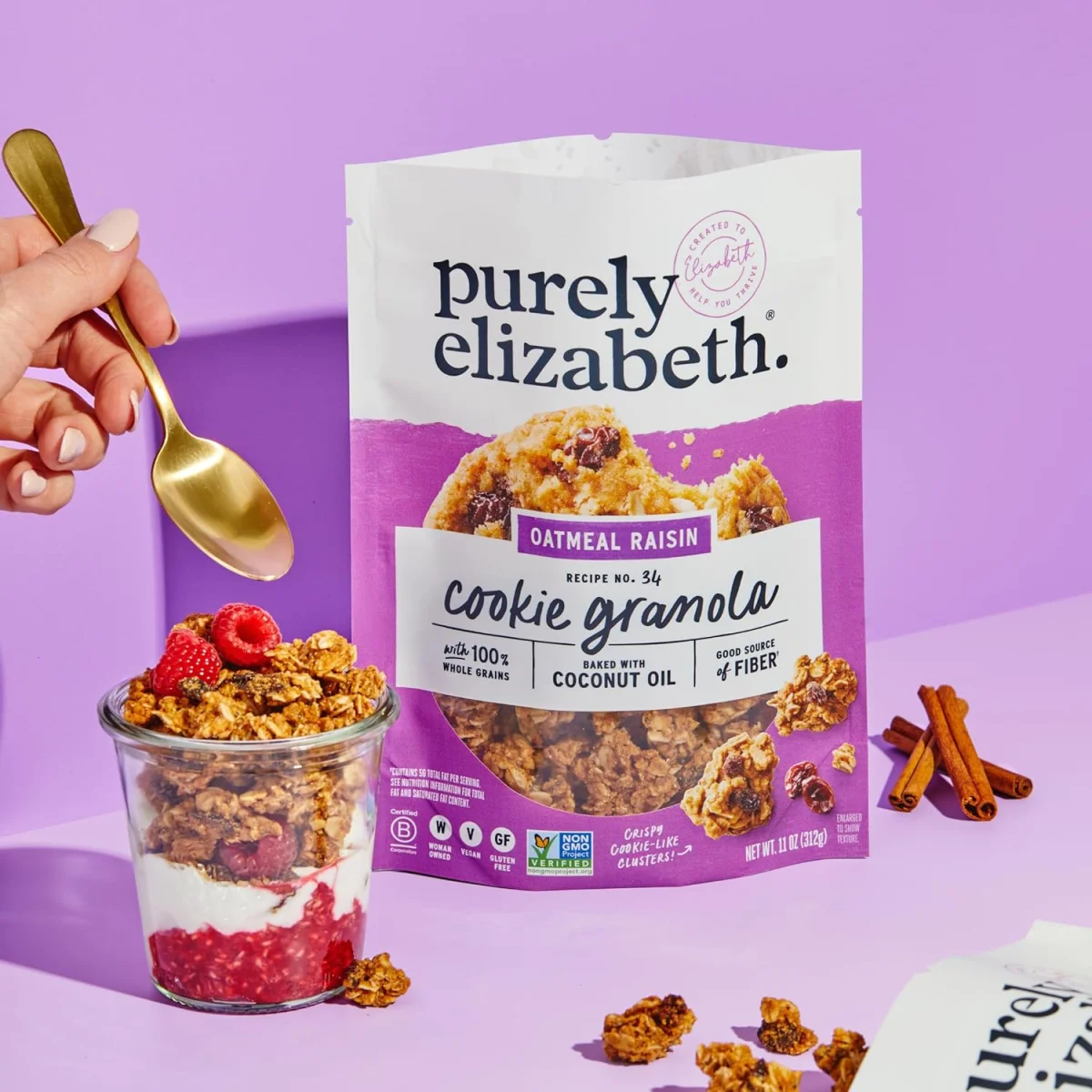 Purely Elizabeth Gluten Free Vegan Cookie Granola, Oatmeal Raisin - 11 oz