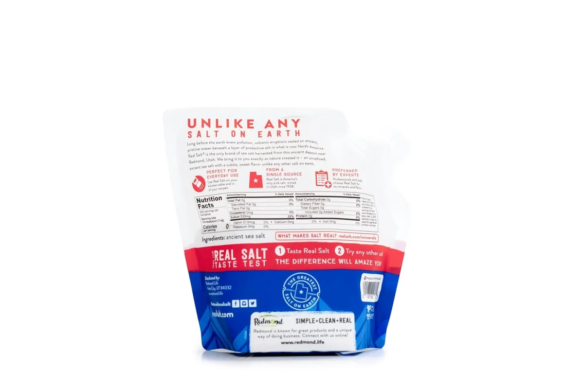 Redmond Real Salt Ancient Sea Salt, Fine Refill Pouch - 16 oz