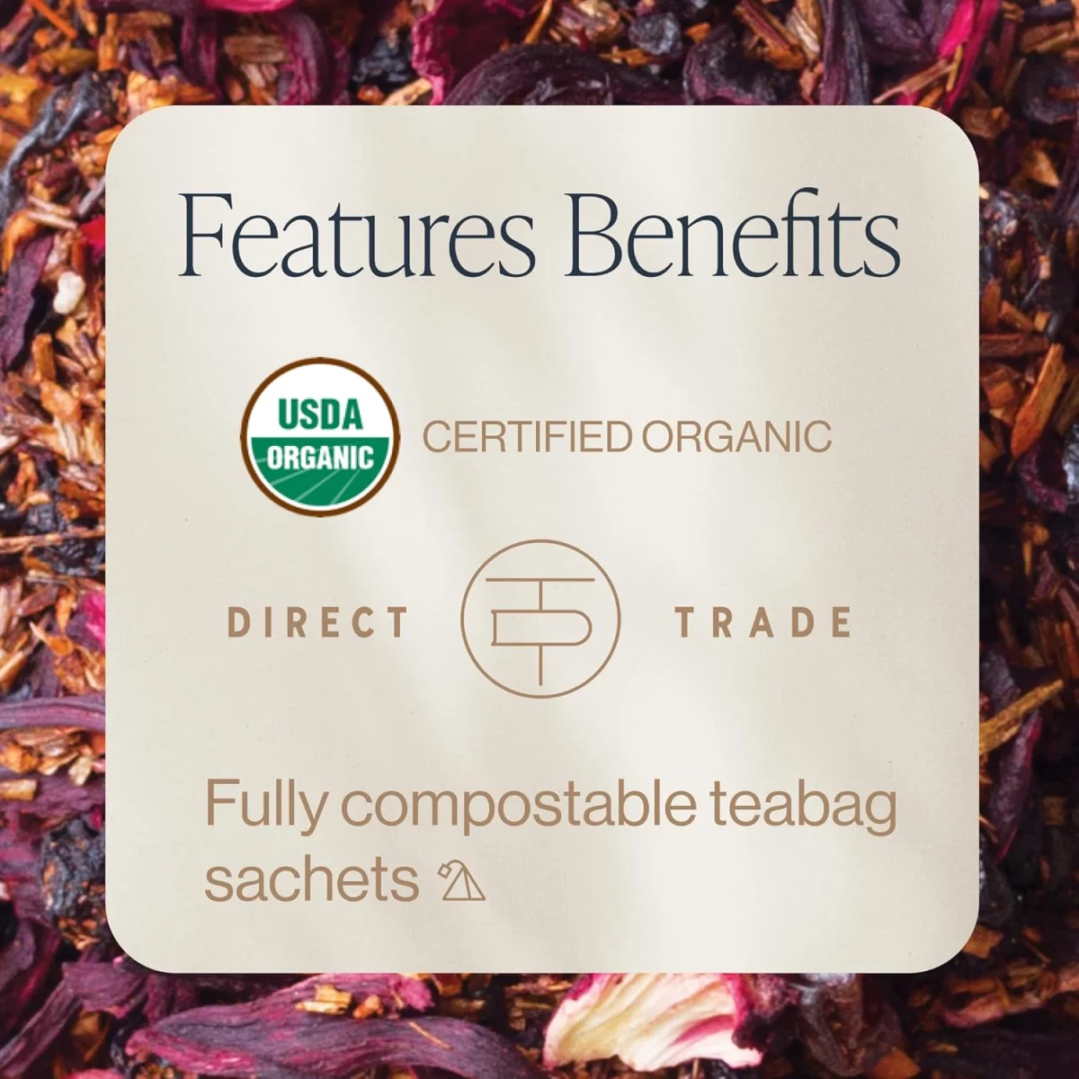 Rishi Tea Organic Blueberry Hibiscus Botanical Blend, Caffeine Free - 15 Sachets