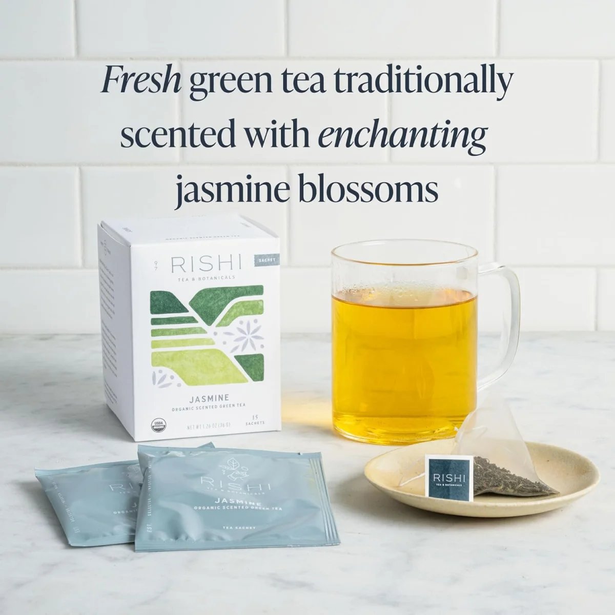 Rishi Tea Organic Jasmine Green Tea - 15 Tea Bags