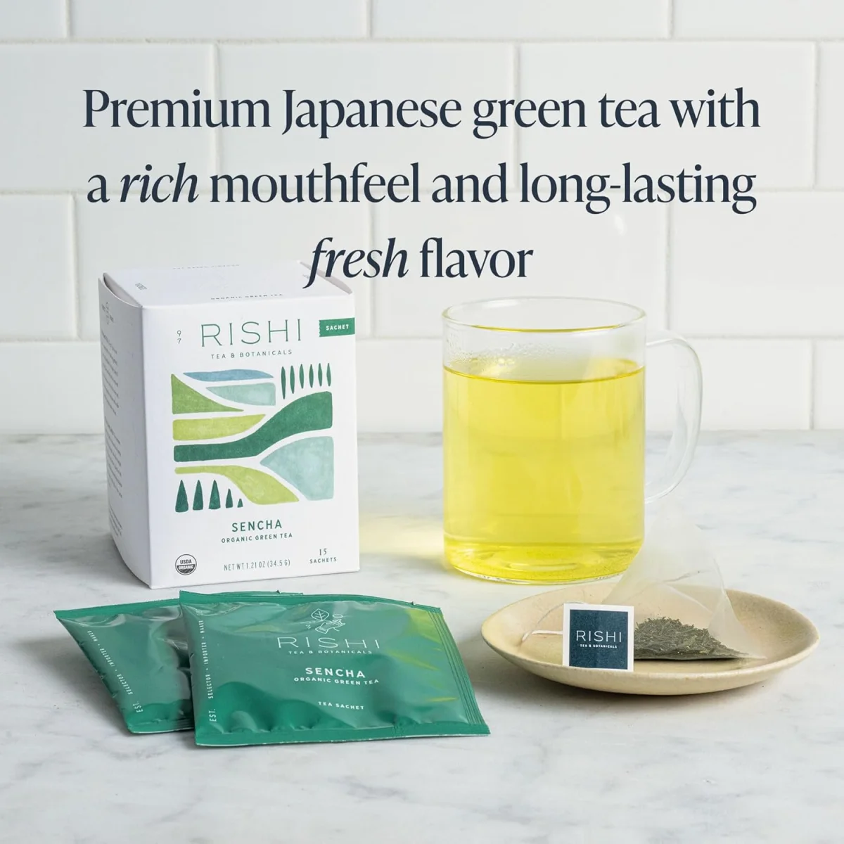 Rishi Tea Organic Sencha Green Tea - 15 Tea Bags