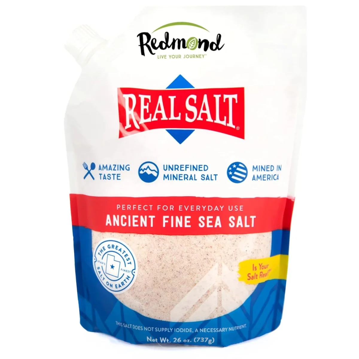 Redmond Real Salt Ancient Sea Salt, Fine - 26 oz