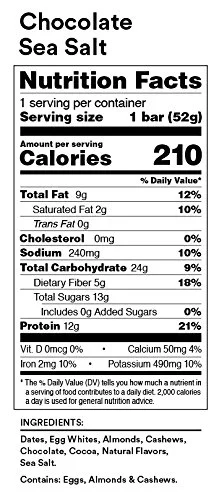 RXBAR Protein Bars, Chocolate Sea Salt - 18.3 oz Box