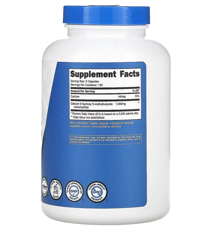 Nutricost HMB B-Hydroxy B-Methylbutyrate - 1000 mg - 240 Capsules