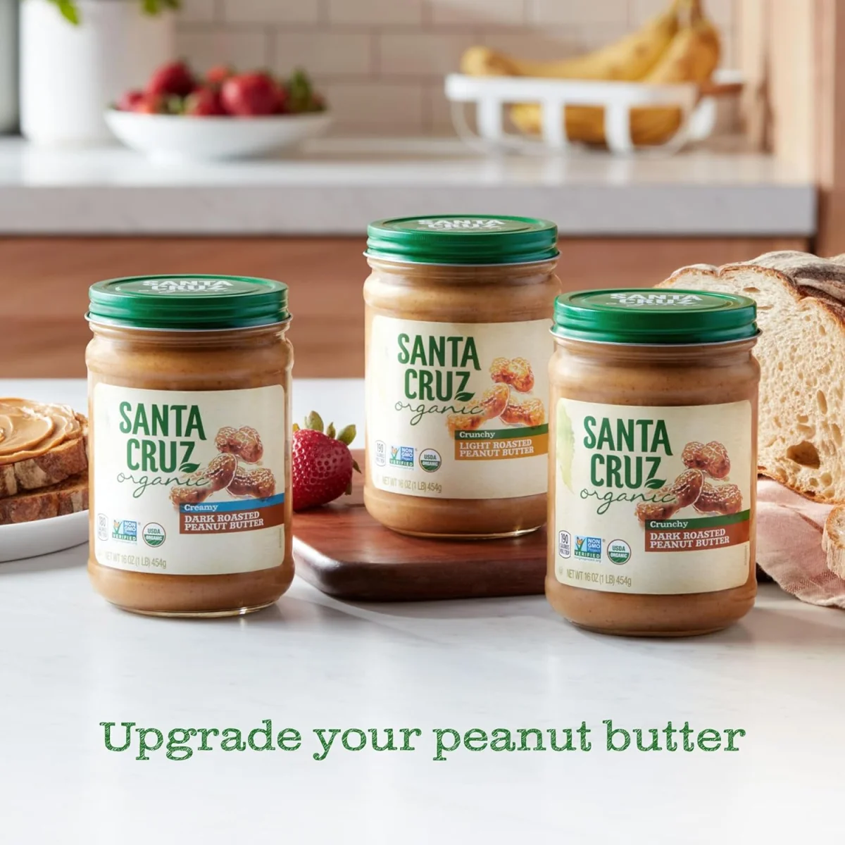 Santa Cruz Organic Crunchy Dark Roasted Peanut Butter - 16 oz