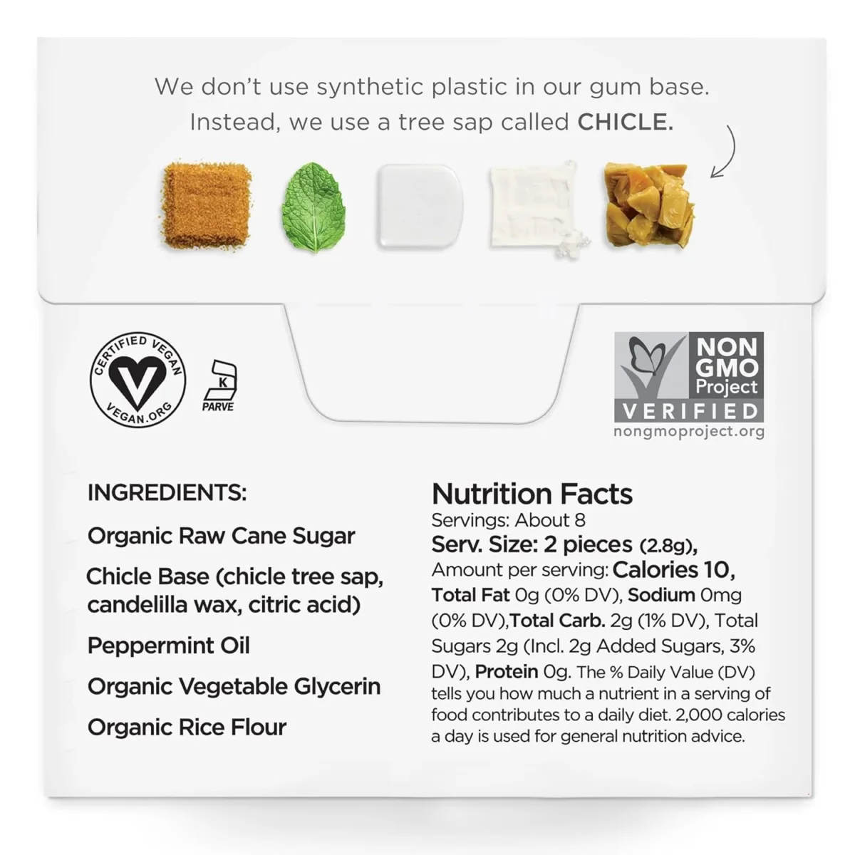 Simply Natural Chewing Gum, Peppermint - 15 Pieces