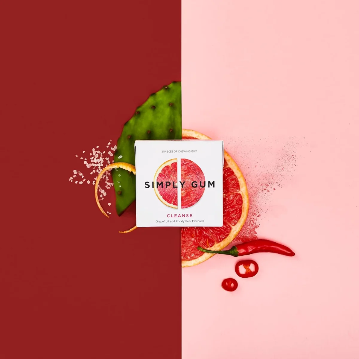 Simply Natural Chewing Gum, Cleanse - 15 Pieces