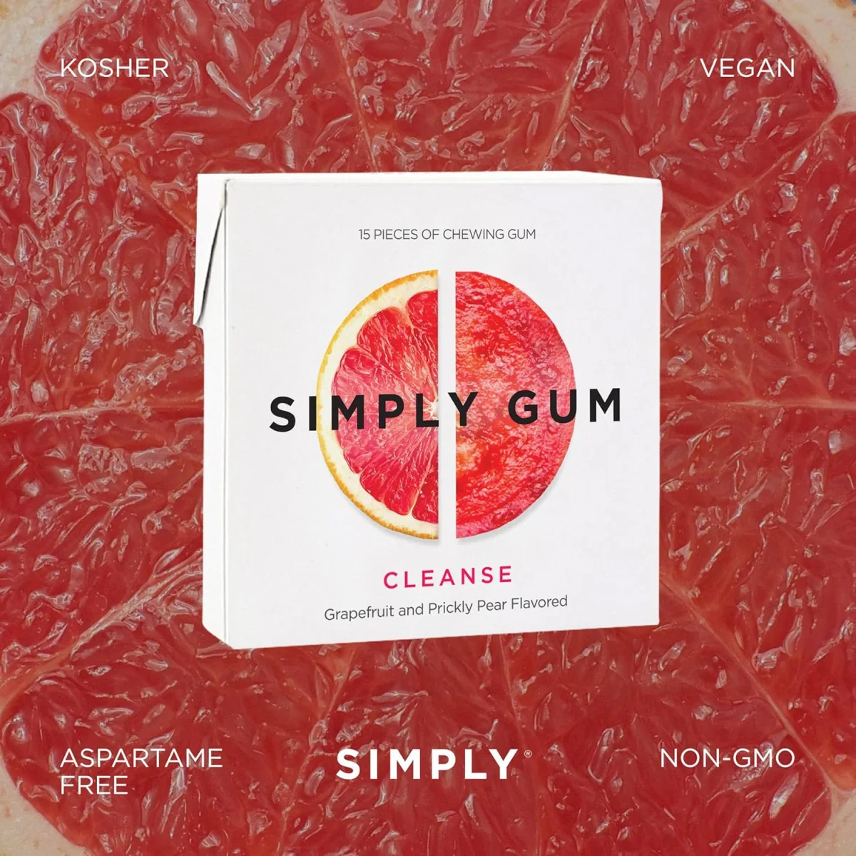 Simply Natural Chewing Gum, Cleanse - 15 Pieces