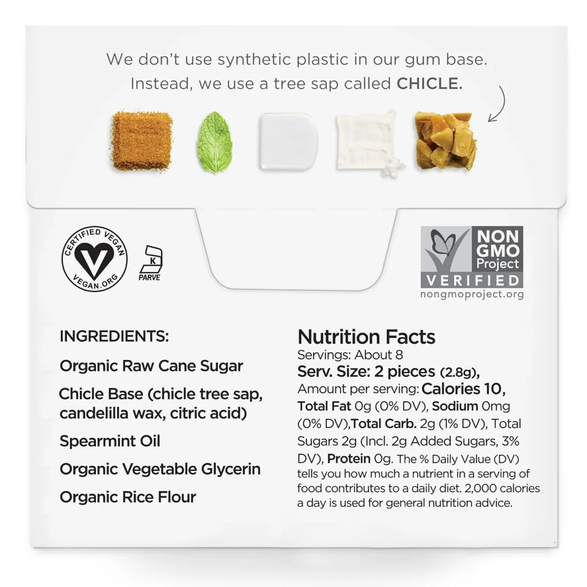 Simply Chewing Gum, Spearmint - 15 Pieces