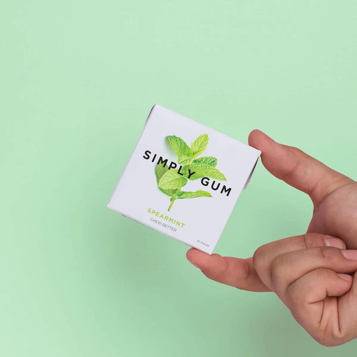 Simply Chewing Gum, Spearmint - 15 Pieces