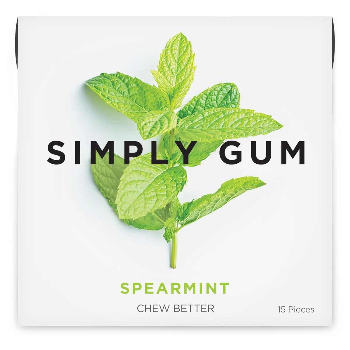 Simply Chewing Gum, Spearmint - 15 Pieces