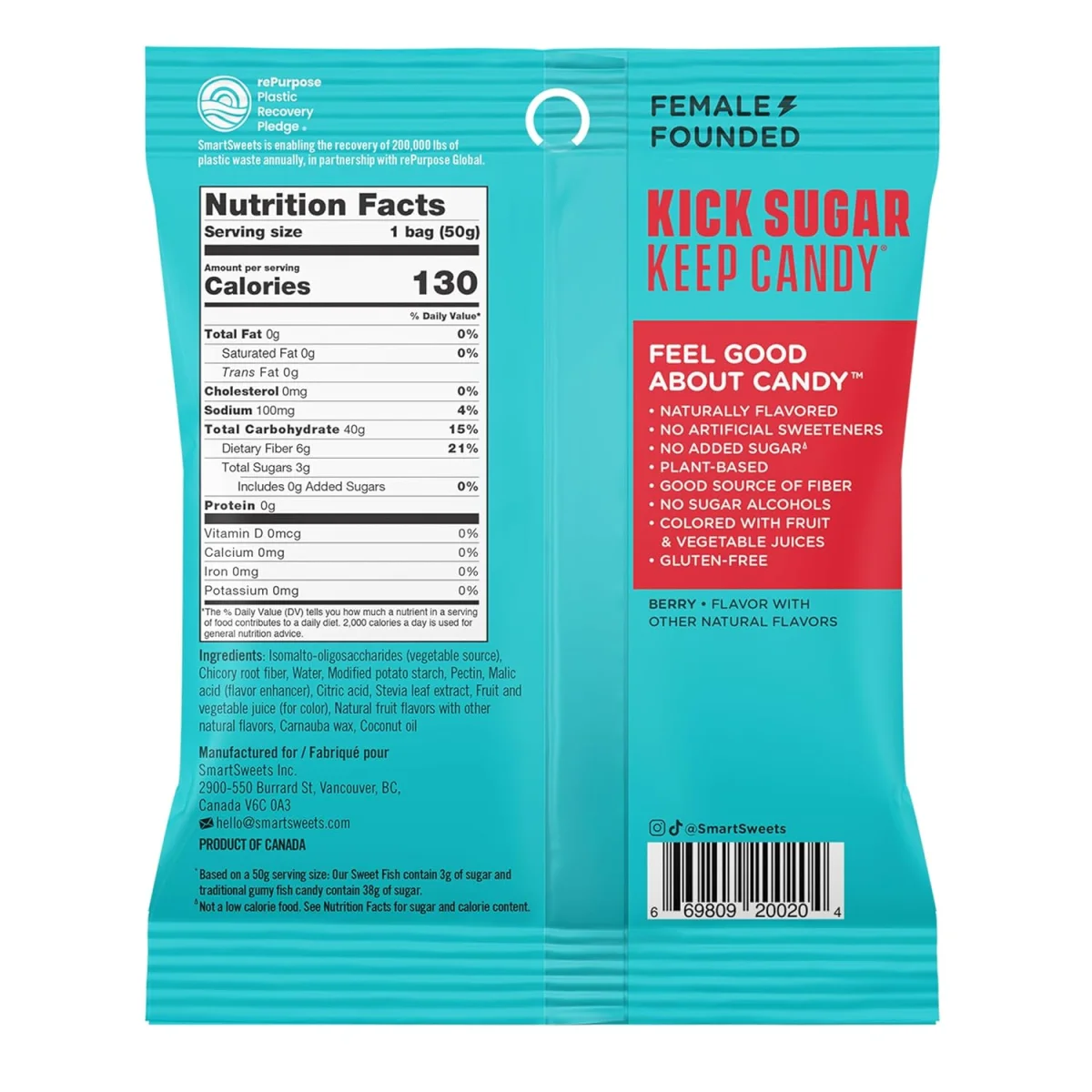 SmartSweets Sweet Fish Low Sugar Gummy Candy - 1.8 oz