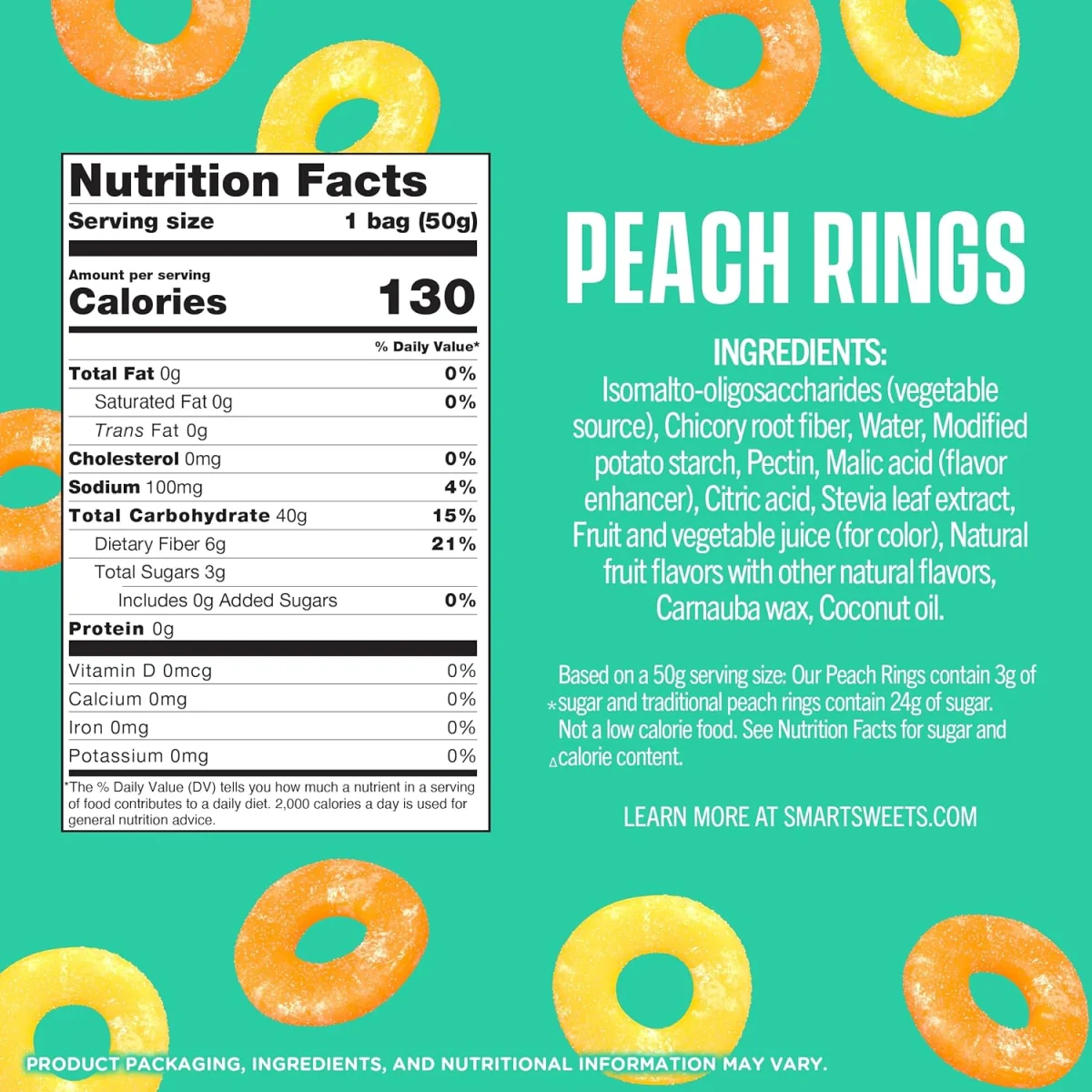 SmartSweets Peach Rings - 1.8 oz