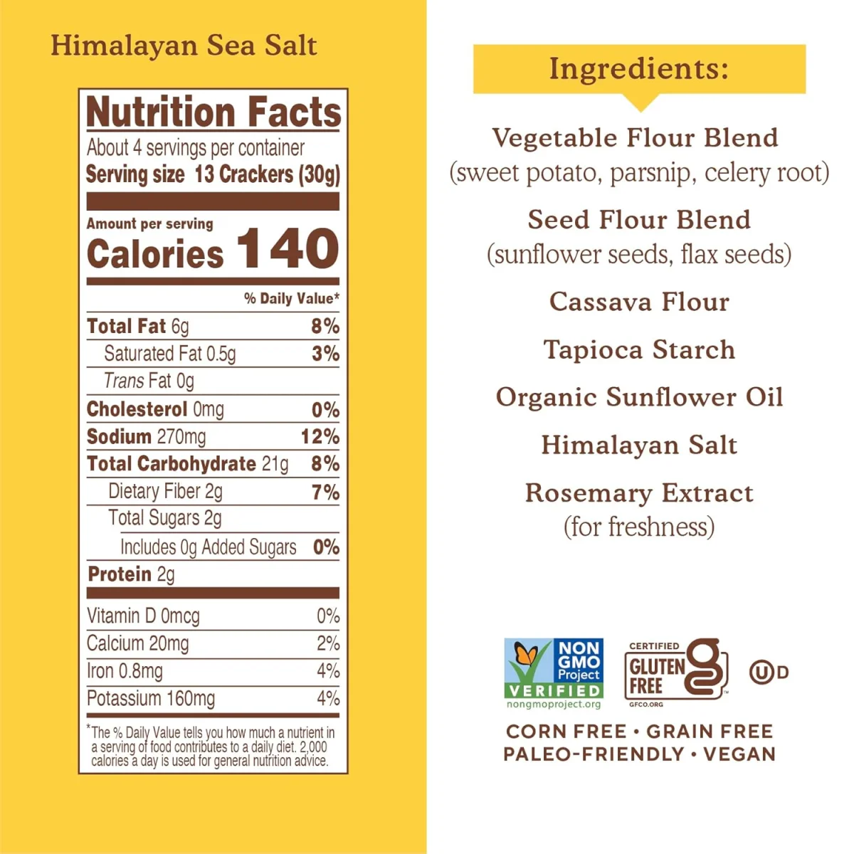 Simple Mills Veggie Flour Pita Crackers, Himalayan Salt - 4.25 oz