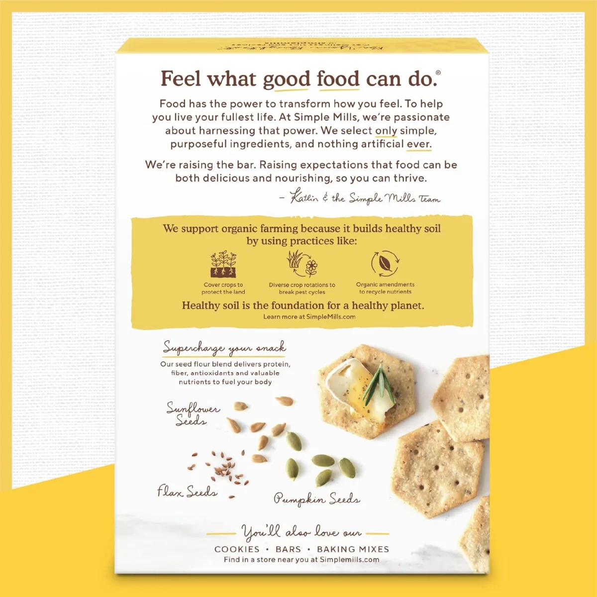 Simple Mills Organic Seed Flour Crackers, Original - 4.25 oz