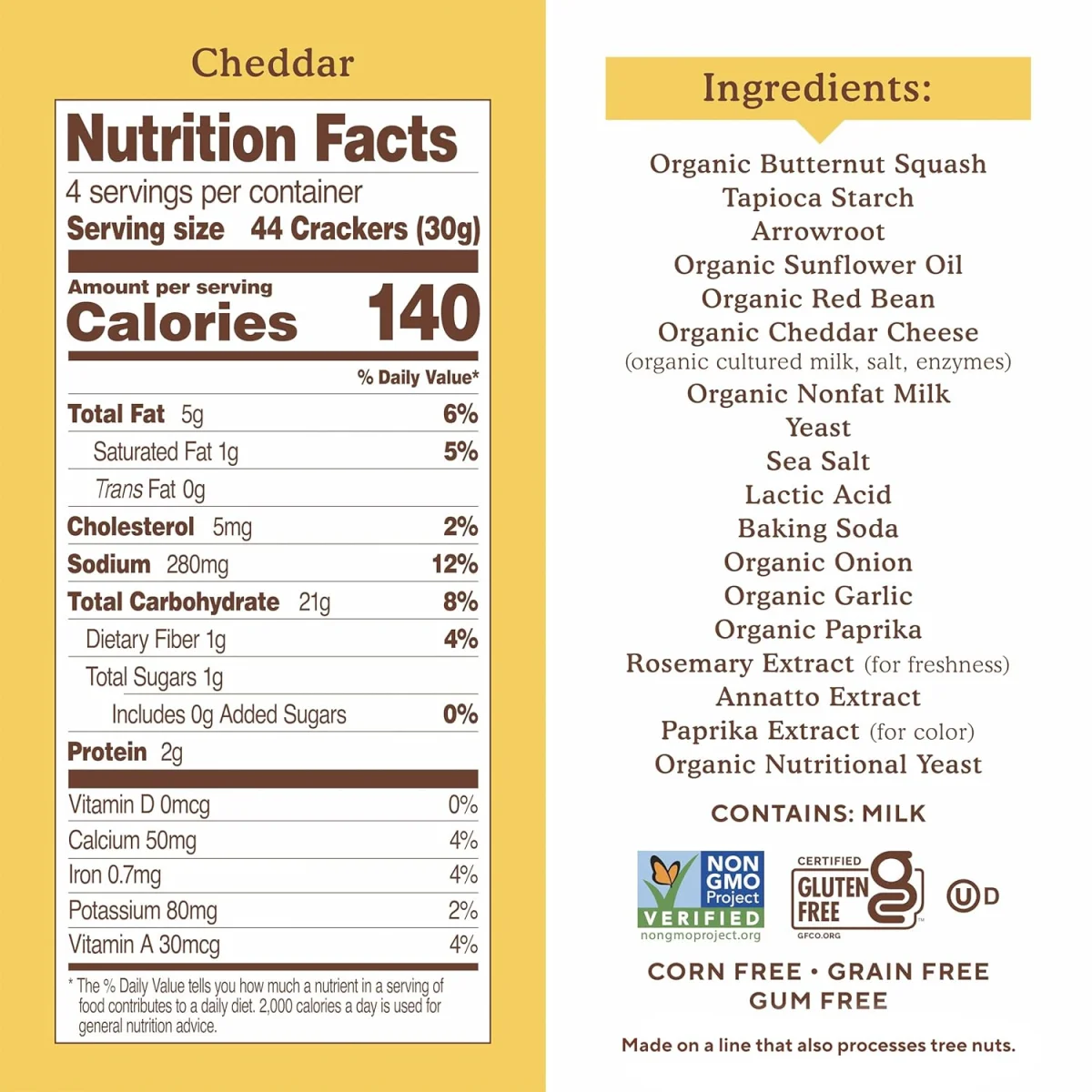 Simple Mills Pop Mmms Veggie Flour Baked Snack Crackers, Cheddar - 4 oz