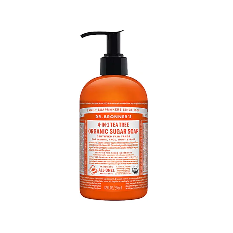 Dr. Bronner's Organic 4-in-1 Pump Soap Sugar Tea Tree - 12 fl oz