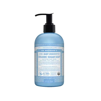 Dr. Bronner's Organic 4-in-1 Pump Soap Sugar Baby Unscented - 12 fl oz