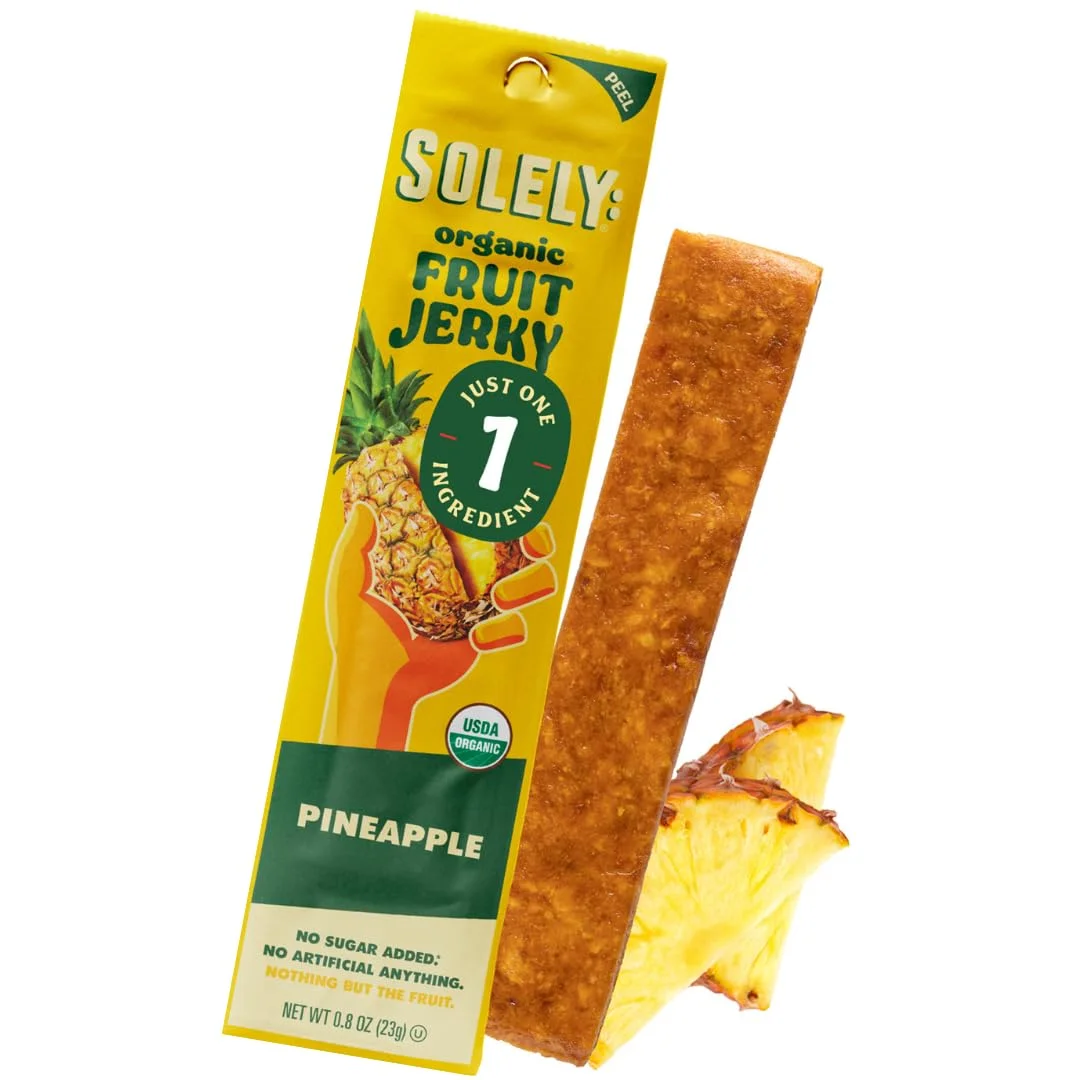 Soley Organic Pineapple Fruit Jerky - 1 Individually Wrapped Strip