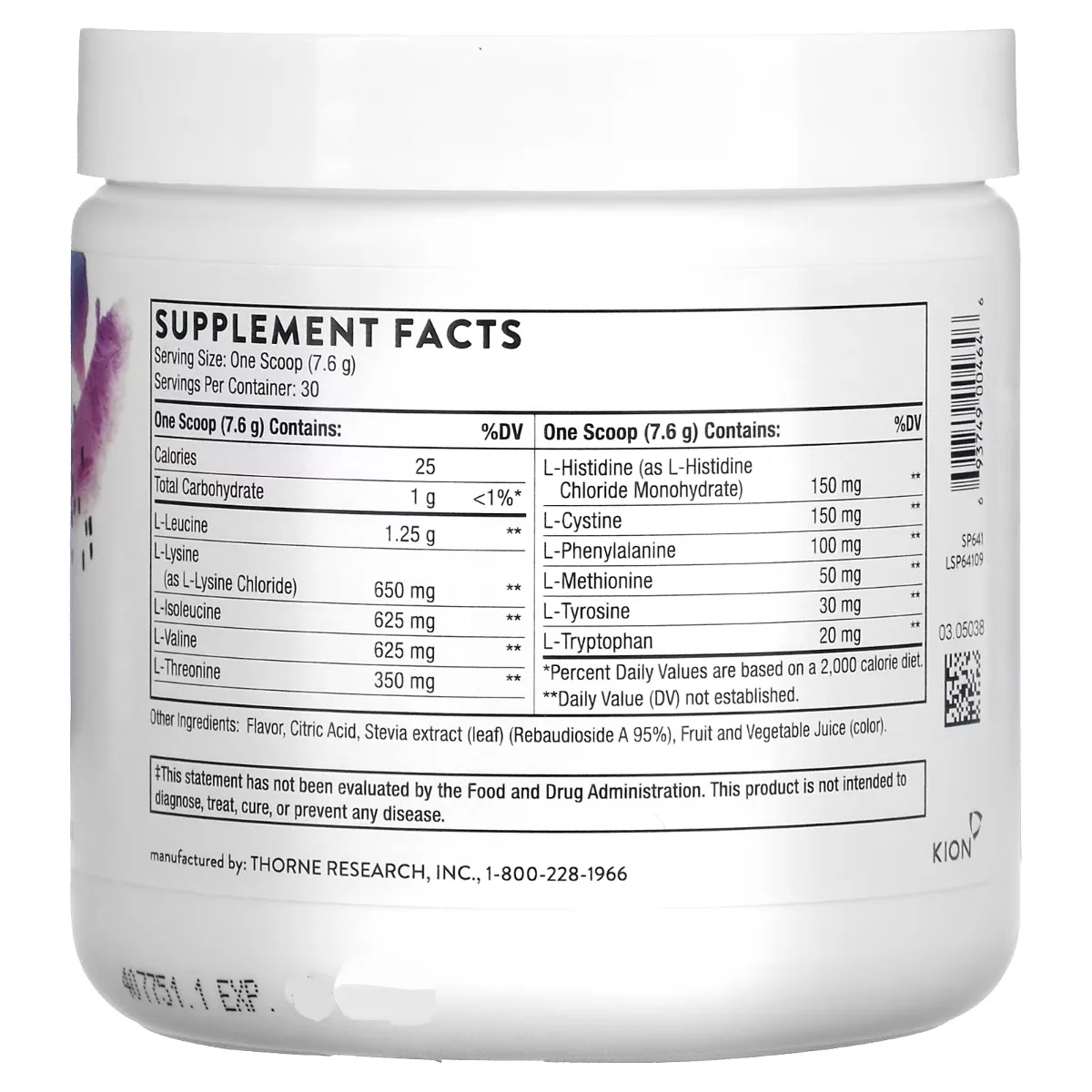 Thorne Amino Complex - NSF Certified for Sport - Berry - 30 Servings