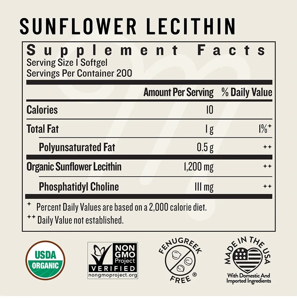 Legendairy Milk Organic Sunflower Lechithin 200 soft gels
