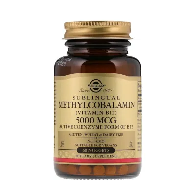 Solgar Methylcobalamin Sublingual Vitamin B12 - 5000 mcg - 60 Nuggets