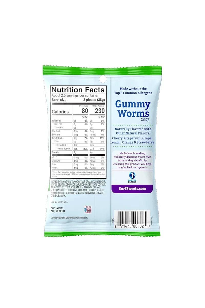 Surf Sweets Gummy Worms, Assorted - 2.75 oz