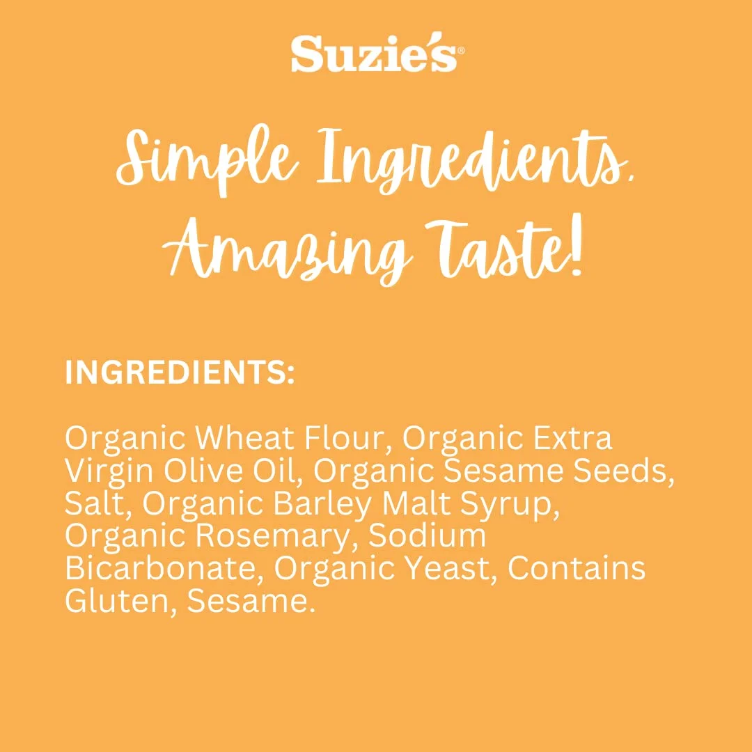 Suzie's Organic Saltines Crackers, Rosemary Sesame
