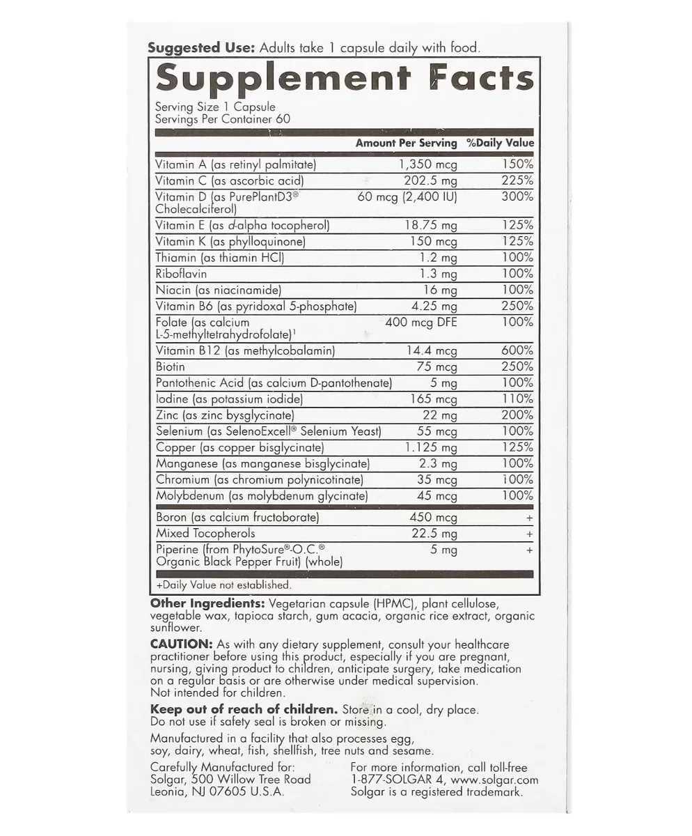 Solgar Men's 50+ Multivitamin - 60 Capsules