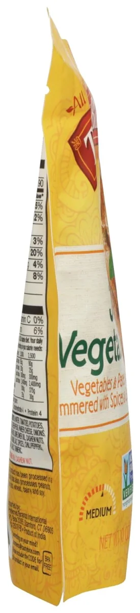 Tasty Bite Gluten Free Non-GMO Vegetables & Paneer - 10 oz