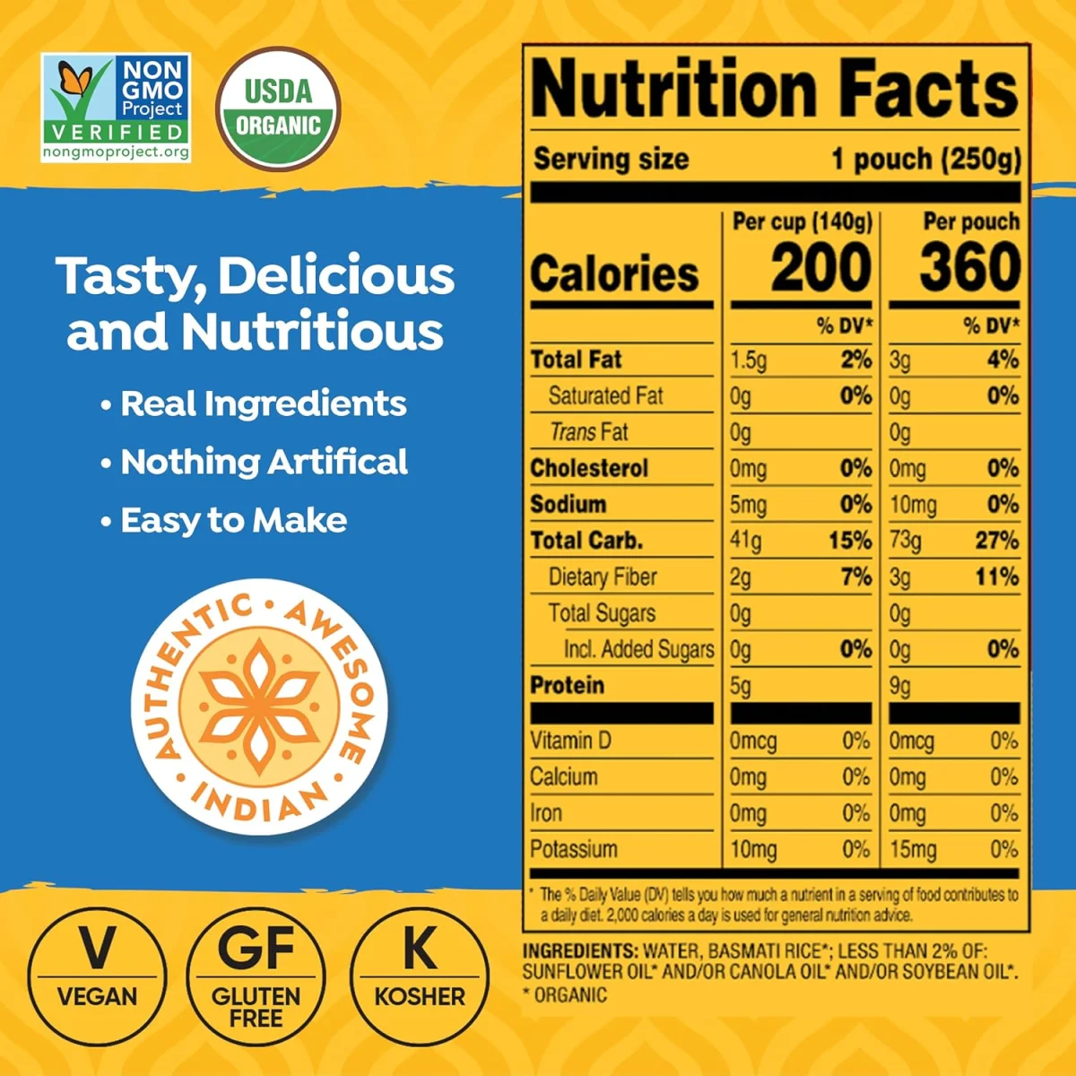 Tasty Bite Organic Basmati Rice - 8.8 oz