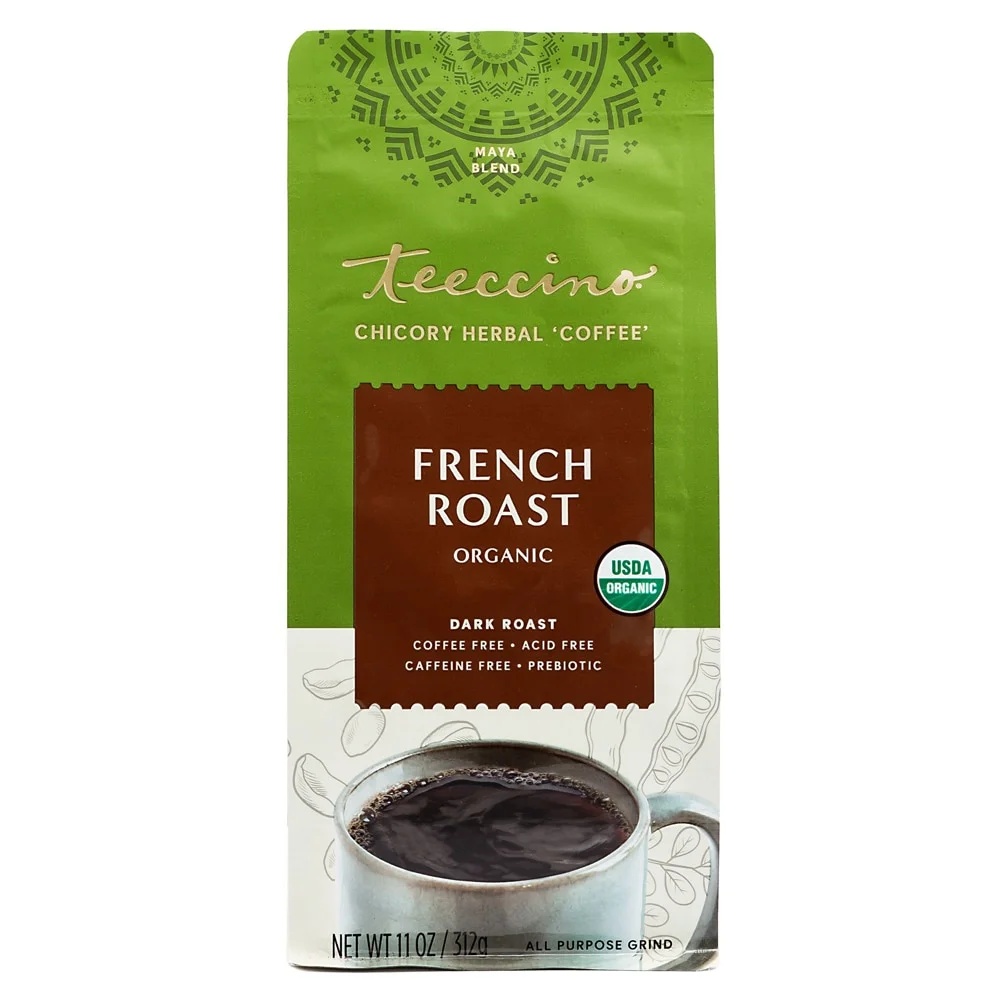 Teeccino Chicory Herbal Coffee Alternative, Organic Mediterranean Blend French Roast